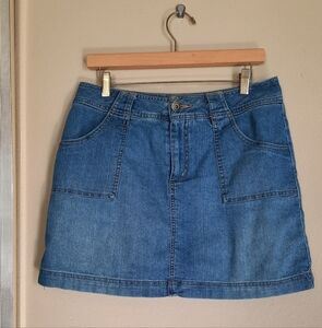 St Johns Bay Stretch Denim Mini Skort Skirt Coastal Cowgirl Minimalist